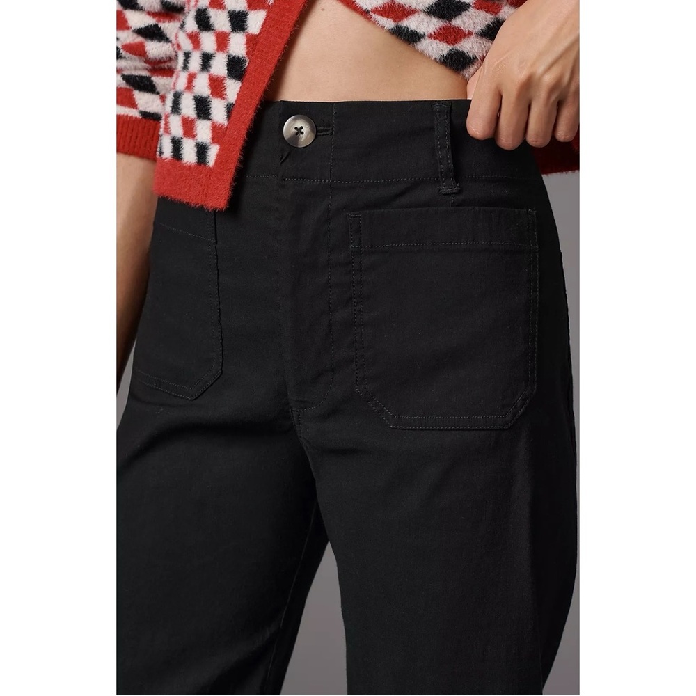 Anthropologie Maeve The Colette Cropped Wide-Leg Pants Magic Fabric in Black - Picture 4 of 11